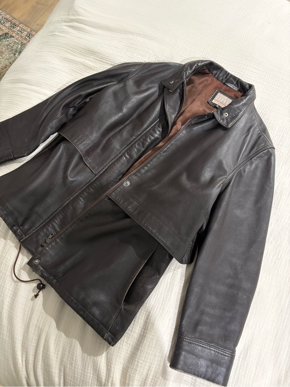 Crown Men’s Dark Brown Leather Jacket
